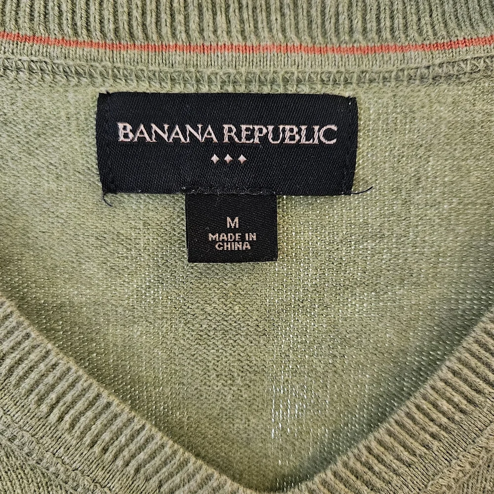 Banana Republic Men's Olive V-Neck Sweater Sz Med